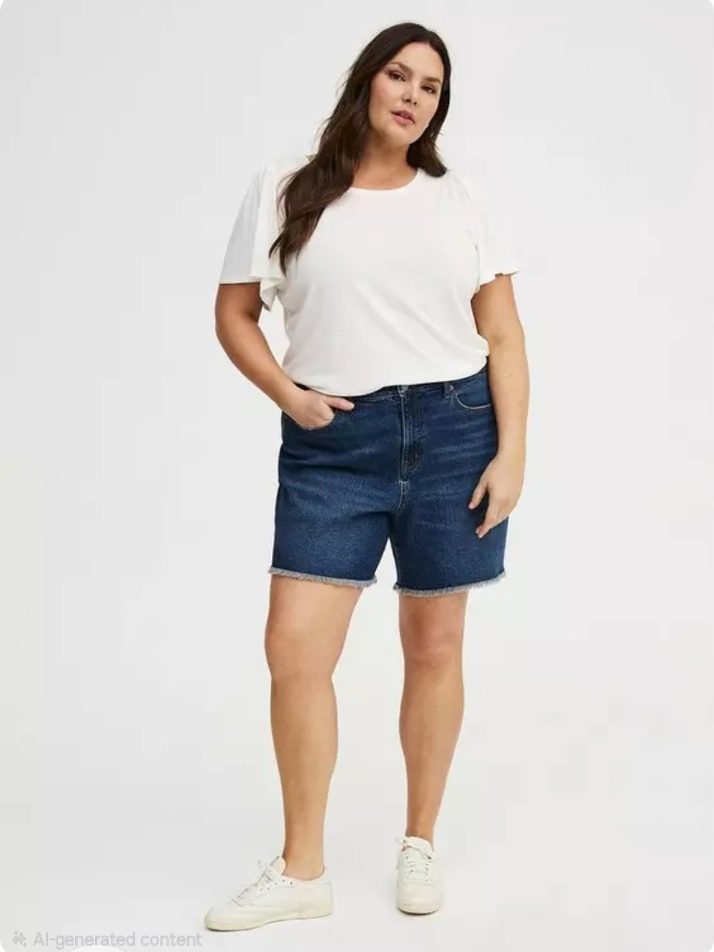 Torrid High Rise 7" Dad Shorts Clasaic Denim Raw Hem Dark Was Size 16 NWT